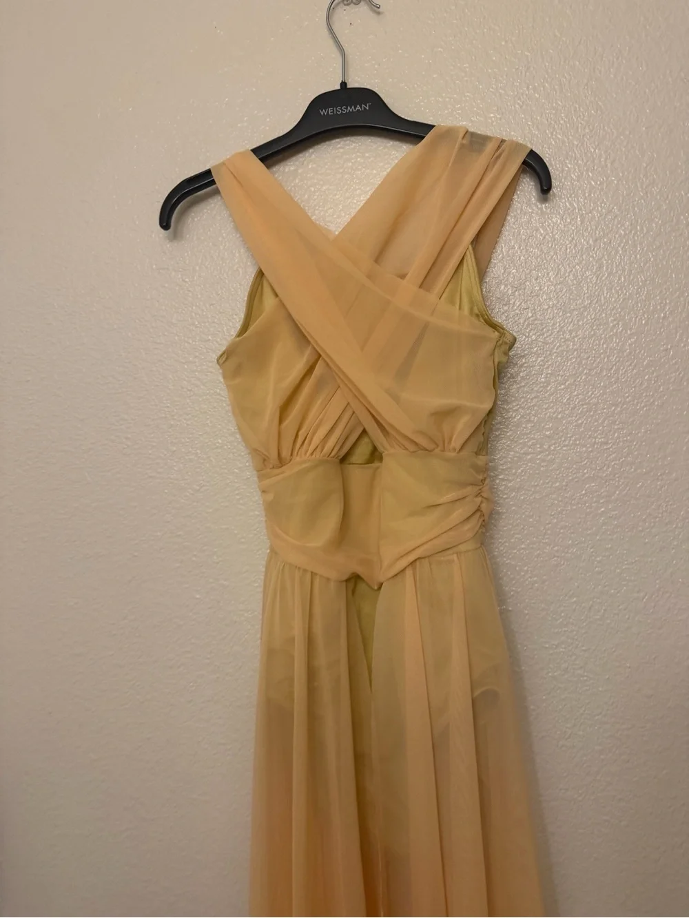 Weissman Dance Costume maxi mesh dress yellow People Help The People 13081 SA